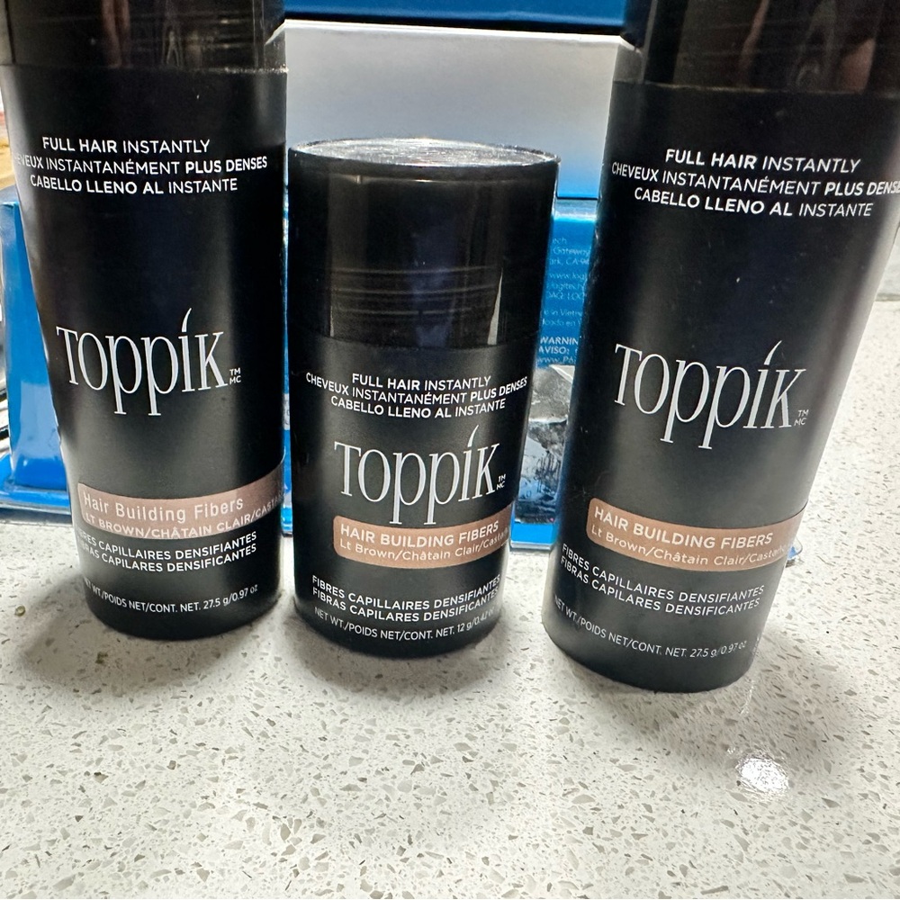 Light brown thinning hair cover up- toppik hair building fibers